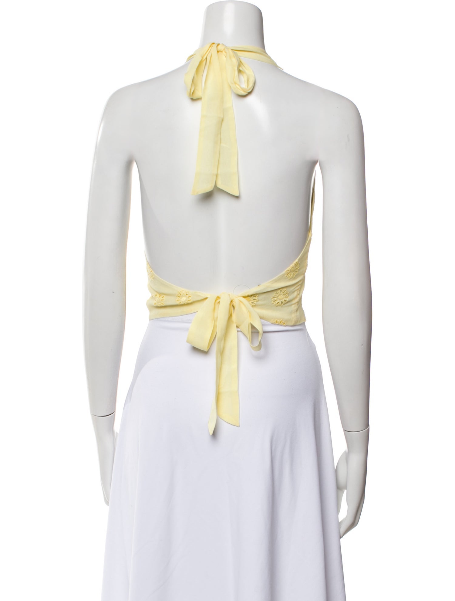 Réalisation Par Silk Lace Pattern Crop Top